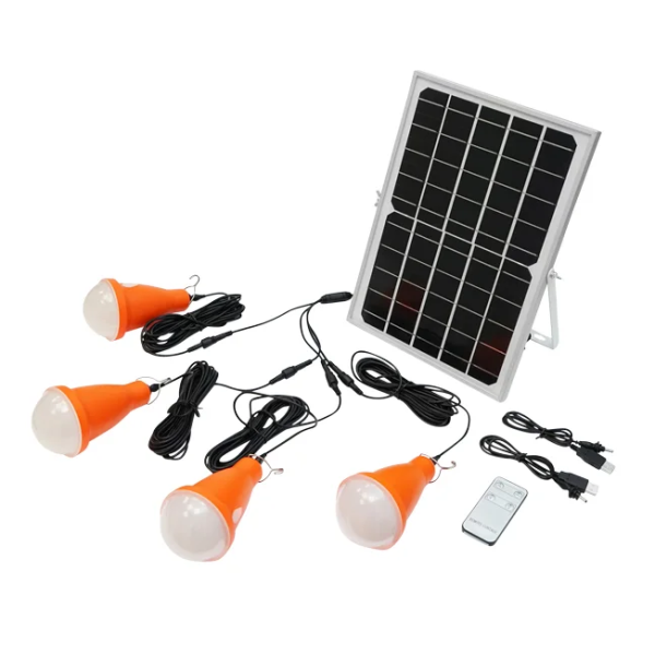 Sistem Pentru Iluminat Cu Becuri 4x16 Led-uri Panou Solar 5V/10W Si Telecomanda BK69216 180221-17